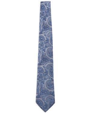 Etro Paisley-Pattern Silk Tie - ブルー