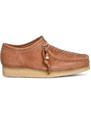Clarks Wallabee Woven Loafers - Brown