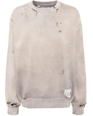 Maison Mihara Yasuhiro Faded-Effect Cotton Sweatshirt - Natural