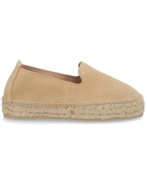 Manebí Flache Espadrilles Aus Wildleder - Natur