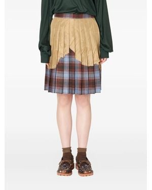 Kolor Pleated Panel Mini Skirt - Natural