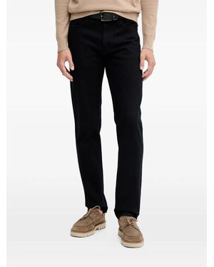 Trussardi Close Patch Denim Straight-Leg Jeans - Black