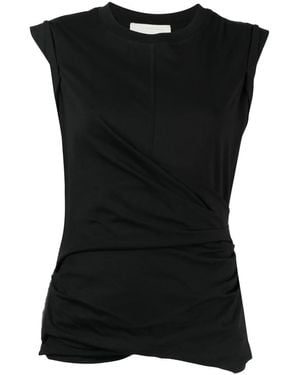 3.1 Phillip Lim Draped-Detail Cotton Tank Top - Black