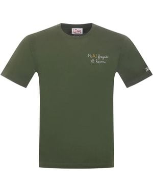 MC2 Saint Barth Portofino Embroidered Crew-Neck T-Shirt - Green