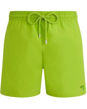 Vilebrequin Wasserreaktive Requins Badeshorts - Grün