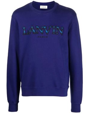 Lanvin Embroidered-Logo Sweatshirt - Blue