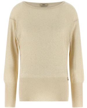 Herno Sweater Met Pailletten En Applicatie - Wit