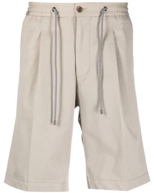 Corneliani Drawstring-Waist Chino Shorts - Natural