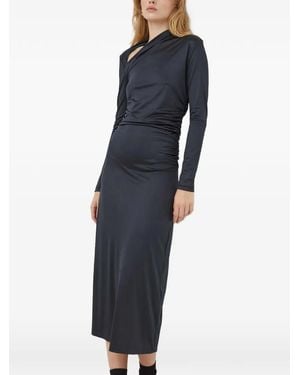 Day Birger et Mikkelsen Draped Long-Sleeve Midi Dress - Blue