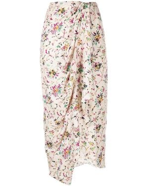 Isabel Marant Berthe Floral-Print Skirt - White