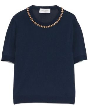 ERMANNO FIRENZE T-Shirt mit rundem Ausschnitt - Blau