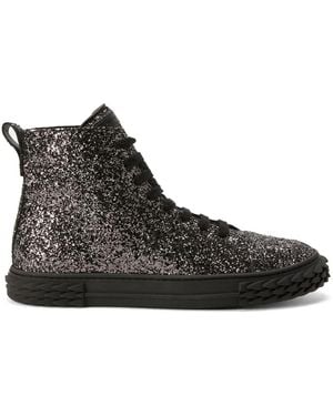 Giuseppe Zanotti Ecoblabber Glitter High-Top Sneakers - Black