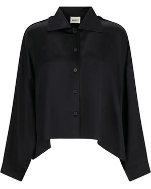 KHAITE Chemise Bodine À Épaulettes - Black