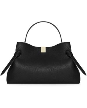 Yuzefi Gyoza Pebble-Grain Leather Tote Bag - Black