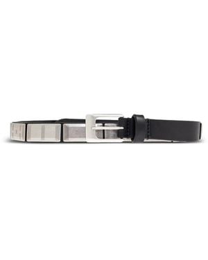 Lemaire Rectangle-Buckle Leather Belt - White