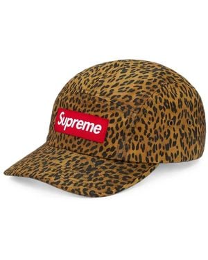 Supreme Waxed Leopard-Print Camp Cap - Green