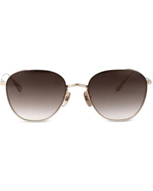 Linda Farrow Hardy Navigator-Frame Sunglasses - Brown