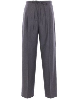 Rohe Drawstring-Waist Pleated Trousers - Blue