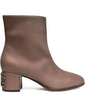 Casadei 50mm Logo-plaque Boots - Brown