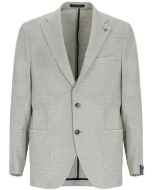 Latorre Micro-Pattern Cotton Blazer - Grey