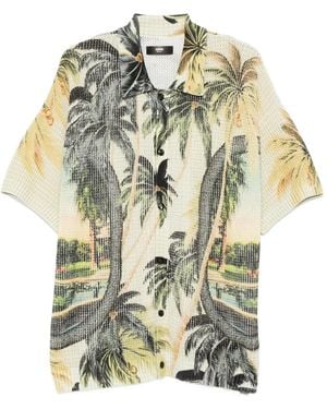 Amiri Overhemd Met Palmboomprint - Wit