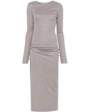 Pink Side-Slit Maxi Dress - Grey