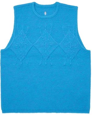 Adererror Crew-neck Knitted Vest - ブルー