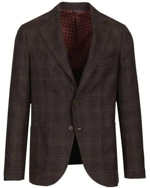 Al Duca d'Aosta Checked Single-Breasted Blazer - Black