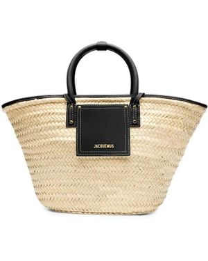 Jacquemus Le Panier Soli Korbtasche Aus Raffiabast - Natur