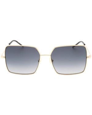BOSS Rectangle-Frame Metal Sunglasses - Blue