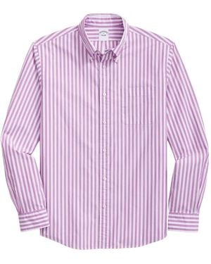 Brooks Brothers Striped Button-Down Shirt - Pink