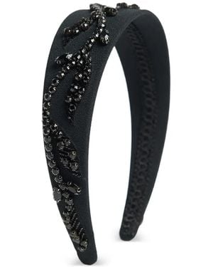 Erdem Embellished Wide Headband - Black