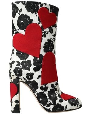 Dolce & Gabbana Bottines À Fleurs - Rouge