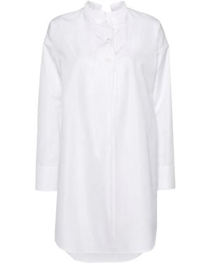 Givenchy Stand-Up Collar Shirt Minidress - White