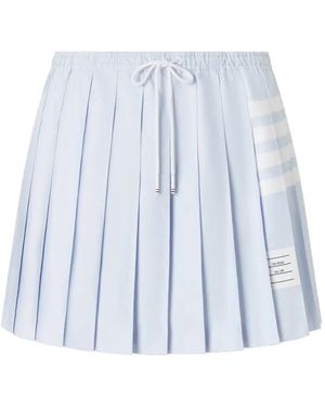 Thom Browne Minijupe Plissée À Lien De Resserrage - Blue