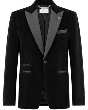 Philipp Plein Velvet Regular-Fit Blazer - Black