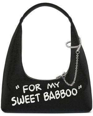 Marge Sherwood X Peanuts Printed Leather Shoulder Bag - Black