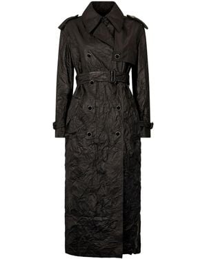 Roberto Cavalli Crinkled Trench Coat - Black