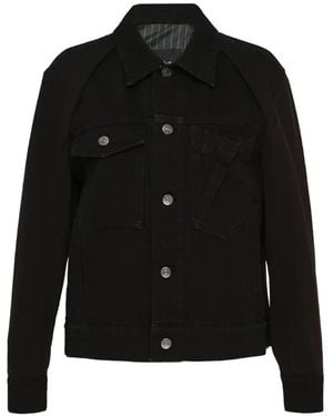 Ordinary Couture Code Panelled Denim Jacket - Black