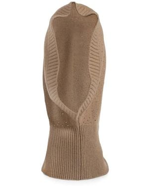 Max Mara Crystal-Embellished Balaclava - Natural