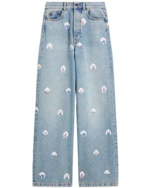 Fiorucci Poodle-Print Jeans - Blue