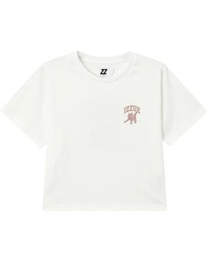 Izzue Graphic-Print Cropped T-Shirt - White