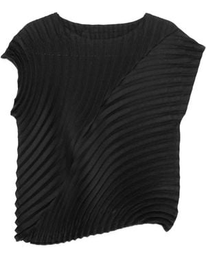 Issey Miyake Pleated Top - Black