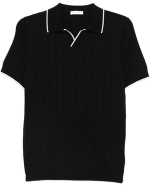 Diktat Ribbed Contrast-Tipped T-Shirt - Black