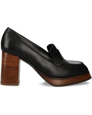 Alohas 90Mm Block-Heel Penny-Strap Court Shoes - Black
