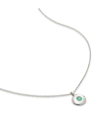 Monica Vinader May Emerald Pendant Necklace - White