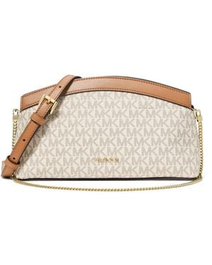 MICHAEL Michael Kors Athena Small Signature Logo Convertible Clutch - Natural
