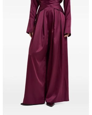 Danamé Pantalones Palazzo Sandy Con Pinzas - Morado