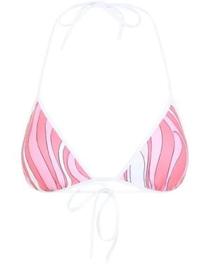 PUCCI Iride-Print Triangle Bikini Top - Pink