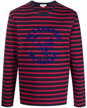 McQueen Striped Long Sleeve T-Shirt - Blue